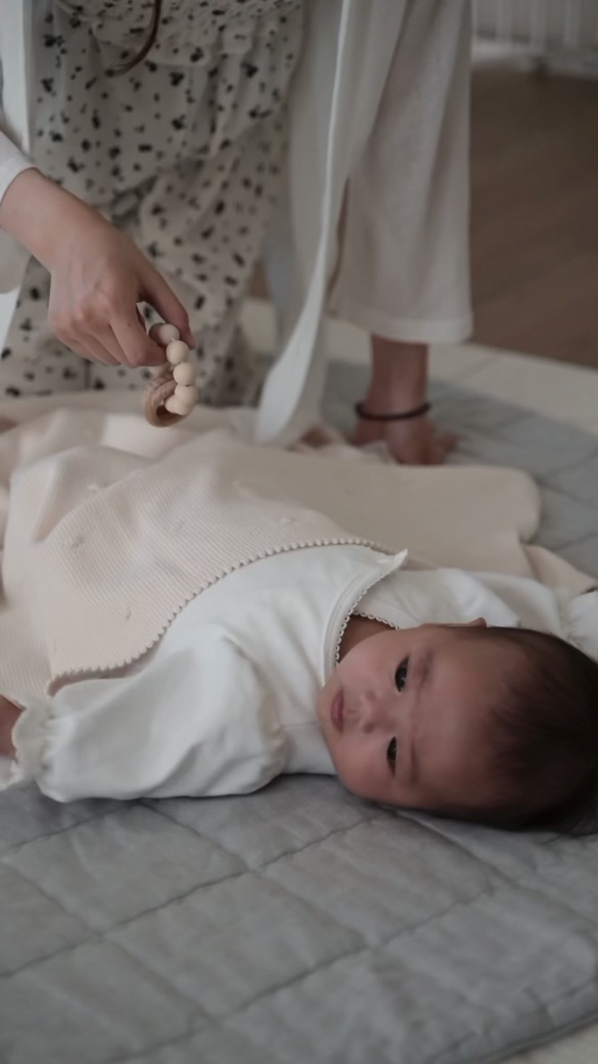 blanco　mini rattle　無塗装ブナ材とBPAフリーシリコンビーズの木製ベビーラトル　出産祝い　gift