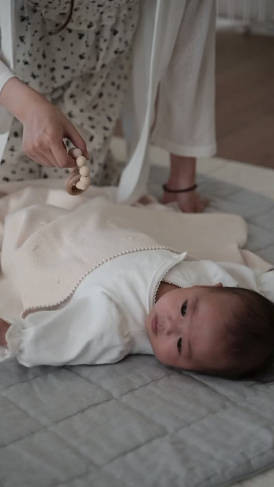 blanco　mini rattle　無塗装ブナ材とBPAフリーシリコンビーズの木製ベビーラトル　出産祝い　gift