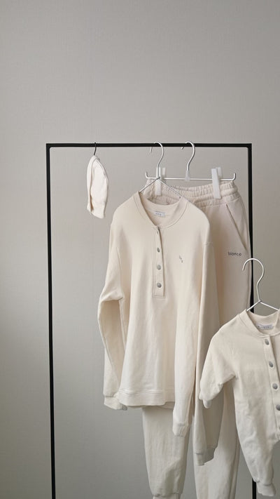 blanco 　calm sweat　親子おそろい　スウェット　リンクコーデ　ペアルック　ブラウン　授乳しやすい　退院着　出産祝い　gift　ギフト　